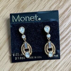 Vintage Monet Gold Teardrop Earrings